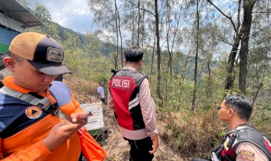 Polres-Nganjuk-Siagakan-Personel-Pasca-Karhutla-Gunung-Wilis,-Antisipasi-Bara-Api-Kembali-Muncul