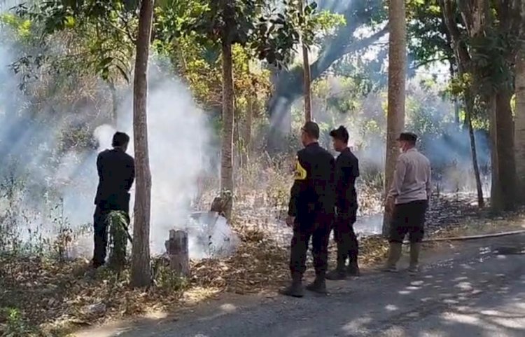 Sinergi Polres Bondowoso dan Tim Gabungan Padamkan Karhutla di Kawasan Wisata Black Lava Ijen