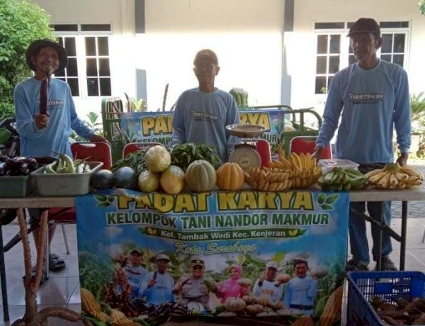 Polres Pelabuhan Tanjungperak Gelar Gerakan Pangan Murah Hasil Panen Lahan Ketahanan Pangan