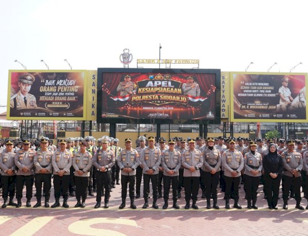 Kapolresta Sidoarjo Pimpin Apel Siaga Kamtibmas, Tekankan Deteksi Dini dan Kesiapsiagaan Personel