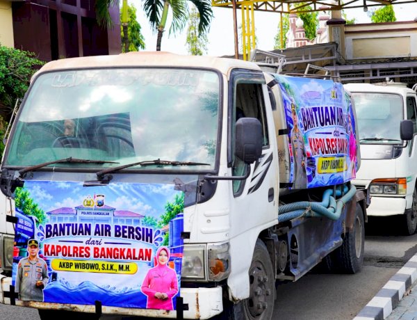 Atasi Krisis Air, Polres Bangkalan Distribusikan 48.000 Liter Air Bersih di Dua Kecamatan
