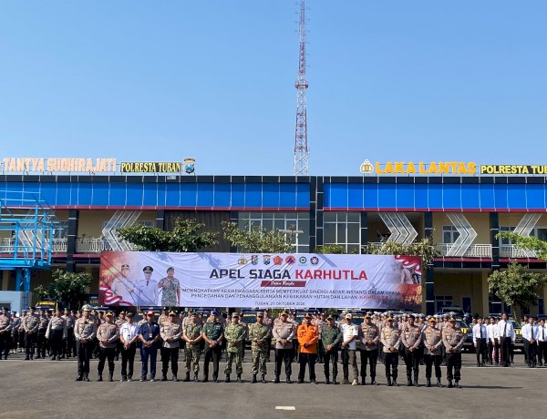 Hadapi Kemarau Panjang, Polresta Tuban bersama Instansi Lintas Sektoral Siaga Bencana Karhutla