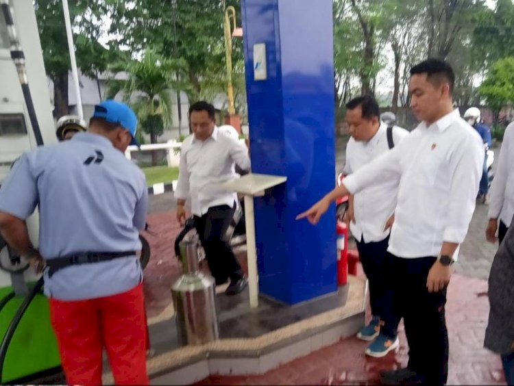 Tim Gabungan Polres Mojokerto Sidak SPBU Antisipasi Kecurangan Pengisian BBM