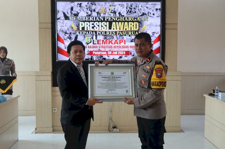 Polres Pasuruan Terima Penghargaan Presisi Award dari Lemkapi