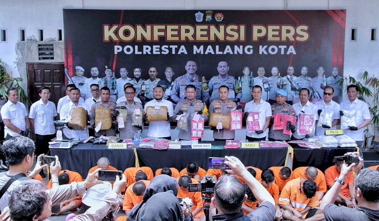 Operasi Tumpas Narkoba Semeru 2024 Polresta Malang Kota Berhasil Amankan Tersangka Jaringan Pengedar Ganja