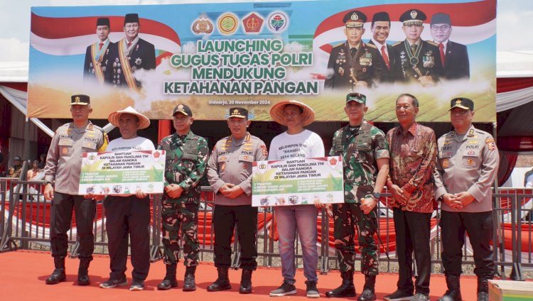 Kapolri Bersama Panglima TNI Tanam Jagung di Sidoarjo, Tandai Peluncuran Gugus Tugas Polri Dukung Ketahanan Pangan